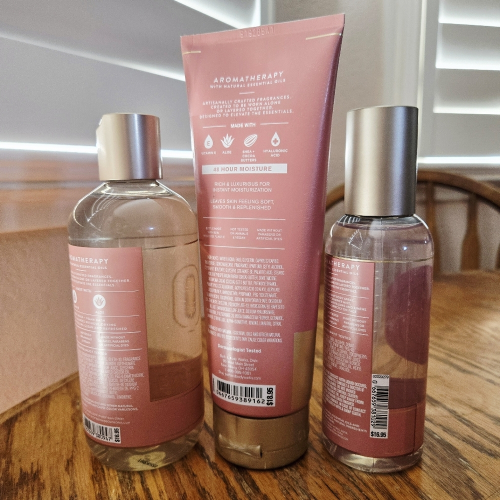 🛍BOGO 50% OFF🌹🧴🛁NWT‼️Bath & Body Works "Heirloom Rose" 3pc Aromatherapy Set - Picture 3 of 10